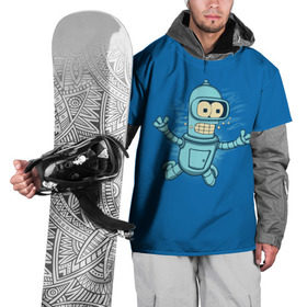 Накидка на куртку 3D с принтом Bender Nevermind в Курске, 100% полиэстер |  | bender | futurama | mult | nevermind | nirvana | simpsons | zoidberg | бендер | зойдберг | мульт | мультик | мультфильм | симпсоны | футурама