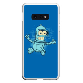 Чехол для Samsung S10E с принтом Bender Nevermind в Курске, Силикон | Область печати: задняя сторона чехла, без боковых панелей | bender | futurama | mult | nevermind | nirvana | simpsons | zoidberg | бендер | зойдберг | мульт | мультик | мультфильм | симпсоны | футурама