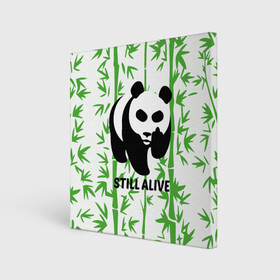 Холст квадратный с принтом Still Alive в Курске, 100% ПВХ |  | alive | bamboo | green | greenpeace | panga | peace | still | бамбук | грин | гринпис | живая | живой | зеленый | мир | панда | панды | пис