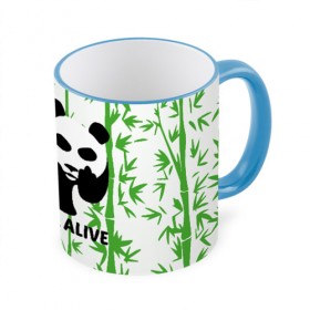 Кружка с принтом Still Alive в Курске, керамика | ёмкость 330 мл | Тематика изображения на принте: alive | bamboo | green | greenpeace | panga | peace | still | бамбук | грин | гринпис | живая | живой | зеленый | мир | панда | панды | пис