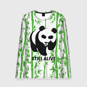 Мужской лонгслив 3D с принтом Still Alive в Курске, 100% полиэстер | длинные рукава, круглый вырез горловины, полуприлегающий силуэт | alive | bamboo | green | greenpeace | panga | peace | still | бамбук | грин | гринпис | живая | живой | зеленый | мир | панда | панды | пис