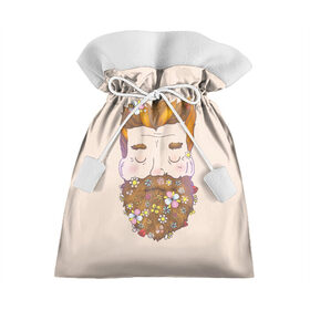 Подарочный 3D мешок с принтом Бородач в Курске, 100% полиэстер | Размер: 29*39 см | beard | beards | hipster | man | men | борода | бородач | бородачей | бороды | культ | люблю | пчела | усы | хипстер | цветы | чел | человек