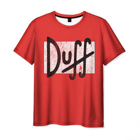 Мужская футболка 3D с принтом Duff Beer в Курске, 100% полиэфир | прямой крой, круглый вырез горловины, длина до линии бедер | beer | donut | duff | fun | homer | joke | simpson | simpsons | гомер | дафф | пончик | прикол | приколы | симпсон | симпсоны