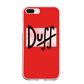 Чехол для iPhone 7Plus/8 Plus матовый с принтом Duff Beer в Курске, Силикон | Область печати: задняя сторона чехла, без боковых панелей | beer | donut | duff | fun | homer | joke | simpson | simpsons | гомер | дафф | пончик | прикол | приколы | симпсон | симпсоны