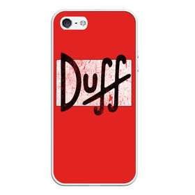 Чехол для iPhone 5/5S матовый с принтом Duff Beer в Курске, Силикон | Область печати: задняя сторона чехла, без боковых панелей | beer | donut | duff | fun | homer | joke | simpson | simpsons | гомер | дафф | пончик | прикол | приколы | симпсон | симпсоны