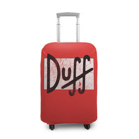 Чехол для чемодана 3D с принтом Duff Beer в Курске, 86% полиэфир, 14% спандекс | двустороннее нанесение принта, прорези для ручек и колес | beer | donut | duff | fun | homer | joke | simpson | simpsons | гомер | дафф | пончик | прикол | приколы | симпсон | симпсоны