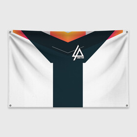 Флаг-баннер с принтом Linkin Park в Курске, 100% полиэстер | размер 67 х 109 см, плотность ткани — 95 г/м2; по краям флага есть четыре люверса для крепления | американская | группа | линкин | метал | ню | парк | рок | рэп | электроник