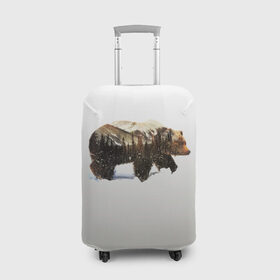 Чехол для чемодана 3D с принтом Лесной Медведь в Курске, 86% полиэфир, 14% спандекс | двустороннее нанесение принта, прорези для ручек и колес | bear | bears | forest | snow | tree | trees | winter | гора | горы | деревья | зима | лес | лесной | медведи | медведь | мишка | мишки | снег