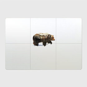 Магнитный плакат 3Х2 с принтом Лесной Медведь в Курске, Полимерный материал с магнитным слоем | 6 деталей размером 9*9 см | Тематика изображения на принте: bear | bears | forest | snow | tree | trees | winter | гора | горы | деревья | зима | лес | лесной | медведи | медведь | мишка | мишки | снег