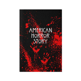 Обложка для паспорта матовая кожа с принтом AMERICAN HORROR STORY в Курске, натуральная матовая кожа | размер 19,3 х 13,7 см; прозрачные пластиковые крепления | american horror story | blood | американская история ужасов | брызги | кровь | сериал | ужасы