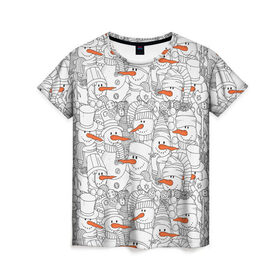 Женская футболка 3D с принтом Снеговики в Курске, 100% полиэфир ( синтетическое хлопкоподобное полотно) | прямой крой, круглый вырез горловины, длина до линии бедер | 2019 | вёдра | верховный | год | искусство | картинка | круто | лучший | мода | молодёжная | морковка | новый год | печенья | подарок | поздравление | праздник | рисунок | рождество | с новым годом