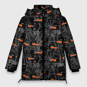Женская зимняя куртка 3D с принтом Черные снеговики в Курске, верх — 100% полиэстер; подкладка — 100% полиэстер; утеплитель — 100% полиэстер | длина ниже бедра, силуэт Оверсайз. Есть воротник-стойка, отстегивающийся капюшон и ветрозащитная планка. 

Боковые карманы с листочкой на кнопках и внутренний карман на молнии | 2019 | вёдра | верховный | год | искусство | картинка | круто | лучший | мода | молодёжная | морковка | новый год | печенья | подарок | поздравление | праздник | рисунок | рождество | с новым годом