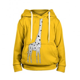 Детская толстовка 3D с принтом Я Жираф в Курске, 100% полиэстер | двухслойный капюшон со шнурком для регулировки, мягкие манжеты на рукавах и по низу толстовки, спереди карман-кенгуру с мягким внутренним слоем | animal | desert | giraffe | long | pattern | skin | tall | высокий | длинная | животное | животные | жираф | жирафы | пустыня | узор | шея