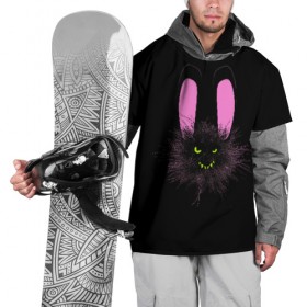 Накидка на куртку 3D с принтом Мрачный Зайчик в Курске, 100% полиэстер |  | creepy | ear | ears | rabbit | rabbits | scary | spooky | жуткий | зайцы | зайчик | зайчики | заяц | кролик | кролики | мрачный | страшный | ухо | уши | ушки