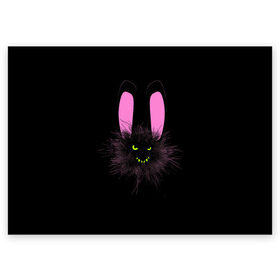Поздравительная открытка с принтом Мрачный Зайчик в Курске, 100% бумага | плотность бумаги 280 г/м2, матовая, на обратной стороне линовка и место для марки
 | Тематика изображения на принте: creepy | ear | ears | rabbit | rabbits | scary | spooky | жуткий | зайцы | зайчик | зайчики | заяц | кролик | кролики | мрачный | страшный | ухо | уши | ушки