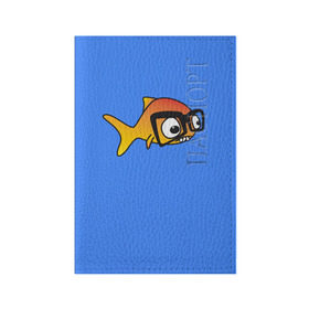 Обложка для паспорта матовая кожа с принтом Nerd Fish в Курске, натуральная матовая кожа | размер 19,3 х 13,7 см; прозрачные пластиковые крепления | Тематика изображения на принте: 