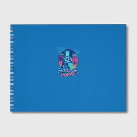 Альбом для рисования с принтом Bart Forever young в Курске, 100% бумага
 | матовая бумага, плотность 200 мг. | bart | beer | family | homer | lisa | maggie | marge | simpson | simpsons | sprihgfield | thesimpsons | барт | гомер | лиза | мардж | мегги | семья | симпсоны | спрингфилд