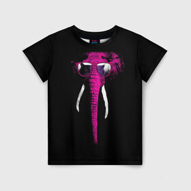 Детская футболка 3D с принтом Слон в Очках в Курске, 100% гипоаллергенный полиэфир | прямой крой, круглый вырез горловины, длина до линии бедер, чуть спущенное плечо, ткань немного тянется | 