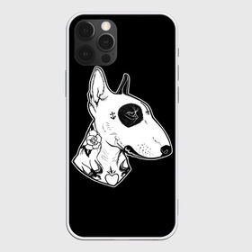 Чехол для iPhone 12 Pro Max с принтом Бультерьер в Курске, Силикон |  | dog | dogs | tattoo | бультерьер | пес | псы | собака | собакен | собаки | собачка | собачки | татуировка | татуировки | щенки | щенок | щеночек | щеночки