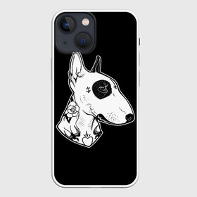 Чехол для iPhone 13 mini с принтом Бультерьер в Курске,  |  | dog | dogs | tattoo | бультерьер | пес | псы | собака | собакен | собаки | собачка | собачки | татуировка | татуировки | щенки | щенок | щеночек | щеночки