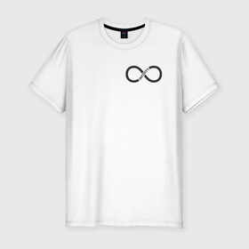 Мужская футболка хлопок Slim с принтом Infinity в Курске, 92% хлопок, 8% лайкра | приталенный силуэт, круглый вырез ворота, длина до линии бедра, короткий рукав | Тематика изображения на принте: infinity | бесконечность | инфинити