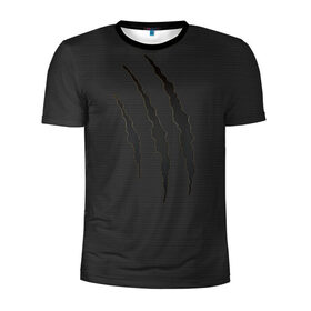 Мужская футболка 3D спортивная с принтом Разрыв в Курске, 100% полиэстер с улучшенными характеристиками | приталенный силуэт, круглая горловина, широкие плечи, сужается к линии бедра | карбон | разрыв | царапина