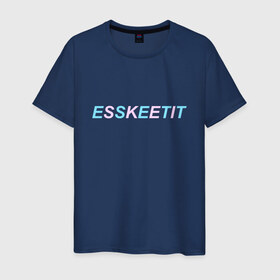Мужская футболка хлопок с принтом ESSKEETIT в Курске, 100% хлопок | прямой крой, круглый вырез горловины, длина до линии бедер, слегка спущенное плечо. | esskeetit | lil pump | music | rap | газзи гарсия | музыка | рэп | эщкере