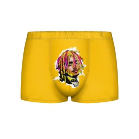 Мужские трусы 3D с принтом Lil Pump в Курске, 50% хлопок, 50% полиэстер | классическая посадка, на поясе мягкая тканевая резинка | Тематика изображения на принте: drumtick | elementary | esketit | esskeetit | gang | garcia | gazzy | gucci | guccigang | jetski | pump | rap | trap | usa | газзи | гарсия | лил | памп | рэп | сша | трап | эщкере