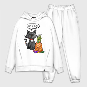 Мужской костюм хлопок OVERSIZE с принтом Кот хэллоуин в Курске,  |  | зомби | кот | подарки | подарок | рука | хэллоуин