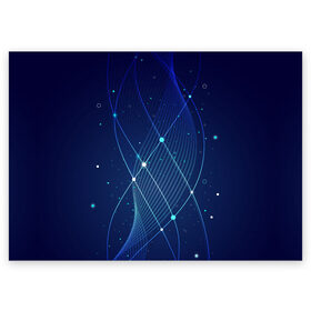 Поздравительная открытка с принтом Синяя спираль абстракция в Курске, 100% бумага | плотность бумаги 280 г/м2, матовая, на обратной стороне линовка и место для марки
 | абстракция | космос | синий | спираль