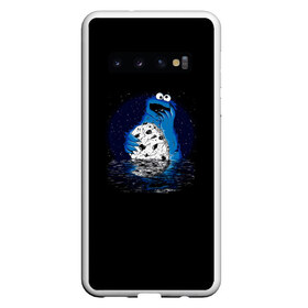 Чехол для Samsung Galaxy S10 с принтом Cookie monster в Курске, Силикон | Область печати: задняя сторона чехла, без боковых панелей | cookie | cookiemonster | delicious | eat | monster | yummy | еда | куки | кукимонстр | монстр | печенье | сладости | улица | улицасезам