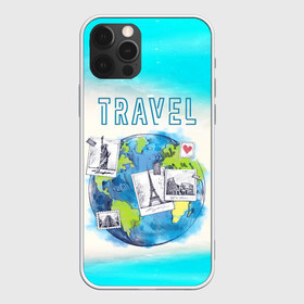 Чехол для iPhone 12 Pro Max с принтом Путешествуй! в Курске, Силикон |  | travel | башня | глобус | город | море | париж | пляж | путешествия | страна