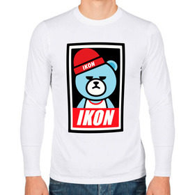 Мужской лонгслив хлопок с принтом IKON bear в Курске, 100% хлопок |  | Тематика изображения на принте: ikon | k pop | return | айкон