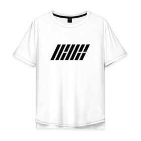 Мужская футболка хлопок Oversize с принтом iKON logo в Курске, 100% хлопок | свободный крой, круглый ворот, “спинка” длиннее передней части | Тематика изображения на принте: ikon | k pop | return | айкон
