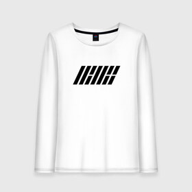 Женский лонгслив хлопок с принтом iKON logo в Курске, 100% хлопок |  | ikon | k pop | return | айкон