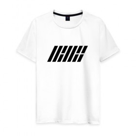 Мужская футболка хлопок с принтом iKON logo в Курске, 100% хлопок | прямой крой, круглый вырез горловины, длина до линии бедер, слегка спущенное плечо. | Тематика изображения на принте: ikon | k pop | return | айкон