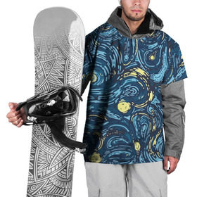 Накидка на куртку 3D с принтом Ван Гог. Звездная Ночь в Курске, 100% полиэстер |  | Тематика изображения на принте: вангог | живопись | искусство | картина | краска | синий | художник