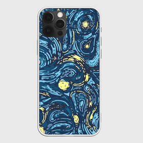 Чехол для iPhone 12 Pro Max с принтом Ван Гог. Звездная Ночь в Курске, Силикон |  | вангог | живопись | искусство | картина | краска | синий | художник