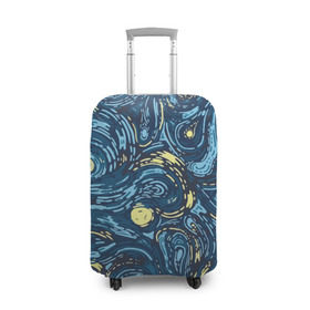 Чехол для чемодана 3D с принтом Ван Гог. Звездная Ночь в Курске, 86% полиэфир, 14% спандекс | двустороннее нанесение принта, прорези для ручек и колес | вангог | живопись | искусство | картина | краска | синий | художник