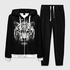 Мужской костюм 3D с принтом Dark Tiger в Курске, 100% полиэстер | Манжеты и пояс оформлены тканевой резинкой, двухслойный капюшон со шнурком для регулировки, карманы спереди | africa | creepy | dark | desert | predator | scary | tiger | tigers | африка | жуткий | мрачный | пустыня | страшный | тигр | тигренок | тигрица | тигрицы | тигры | тигрята | хищник