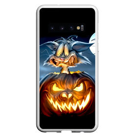 Чехол для Samsung Galaxy S10 с принтом Halloween в Курске, Силикон | Область печати: задняя сторона чехла, без боковых панелей | Тематика изображения на принте: аниме | ведьма | девушка | зомби | ирландия | кладбище | колдун | кости | кошки | летучие | луна | мертвец | мёртвые | монстры | мыши | ночь | оборотни | пауки | паутина | подарок | праздник | свет | свечи