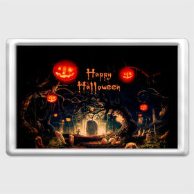 Магнит 45*70 с принтом Halloween в Курске, Пластик | Размер: 78*52 мм; Размер печати: 70*45 | аниме | ведьма | девушка | зомби | ирландия | кладбище | колдун | кости | кошки | летучие | луна | мертвец | мёртвые | монстры | мыши | ночь | оборотни | пауки | паутина | подарок | праздник | свет | свечи