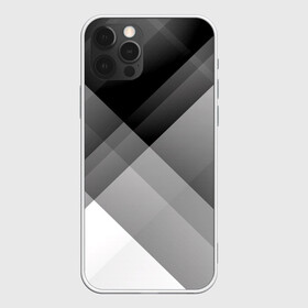 Чехол для iPhone 12 Pro Max с принтом Геометрия (серый) в Курске, Силикон |  | Тематика изображения на принте: белый | геометрия | полосы | серый | треугольник | черный