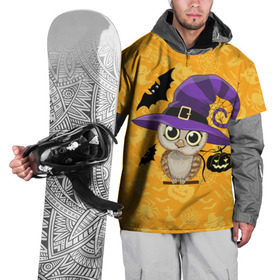 Накидка на куртку 3D с принтом Совушка и хэллоуин в Курске, 100% полиэстер |  | halloween | летучая мышь | подарок на хэллоуин | прикольная сова | сова | сова и хэллоуин | совушка | тыква | тыква на хэллоуин | хэллоуин