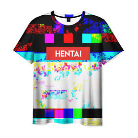 Мужская футболка 3D с принтом HENTAI в Курске, 100% полиэфир | прямой крой, круглый вырез горловины, длина до линии бедер | ahegao | anime | kodome | manga | senpai | аниме | анимэ | ахегао | кодоме | манга | меха | сенпай | юри | яой