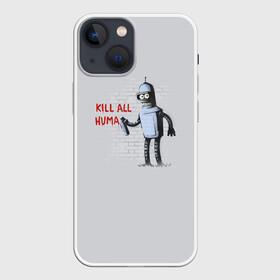 Чехол для iPhone 13 mini с принтом Bender   Kill all human в Курске,  |  | bender | fry | futurama | planet express | бендер | гипножаба | зойдберг | лила | фрай | футурама