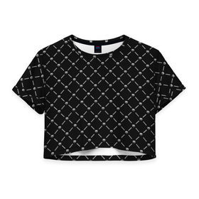 Женская футболка Cropp-top с принтом СВИТЕР ВЕДЬМАК в Курске, 100% полиэстер | круглая горловина, длина футболки до линии талии, рукава с отворотами | 