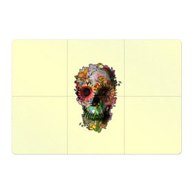 Магнитный плакат 3Х2 с принтом Цветочный Череп в Курске, Полимерный материал с магнитным слоем | 6 деталей размером 9*9 см | Тематика изображения на принте: bone | bones | flower | flowers | skeleton | skeletons | skull | skulls | кости | кость | скелет | скелеты | цветок | цветочки | цветочный | цветы | череп | черепа | черепок