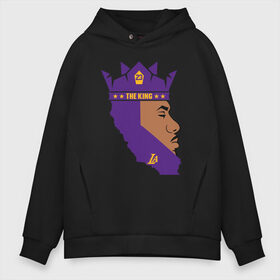 Мужское худи Oversize хлопок с принтом Lebron - The King в Курске, френч-терри — 70% хлопок, 30% полиэстер. Мягкий теплый начес внутри —100% хлопок | боковые карманы, эластичные манжеты и нижняя кромка, капюшон на магнитной кнопке | Тематика изображения на принте: cavaliers | cleveland | coach | james | king | lakers | lebron | los angeles | nba | player | slam dunk | sport | team | баскетбол | борода | джеймс | игрок | кавальерс | кливленд | король | леброн | лейкерс | лос анджелес | нба | слэм данк | сп