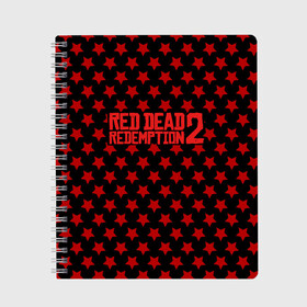 Тетрадь с принтом Red Dead Redemption 2 в Курске, 100% бумага | 48 листов, плотность листов — 60 г/м2, плотность картонной обложки — 250 г/м2. Листы скреплены сбоку удобной пружинной спиралью. Уголки страниц и обложки скругленные. Цвет линий — светло-серый
 | game | rdr2 | red dead redemption 2 | rockstar studios | игры